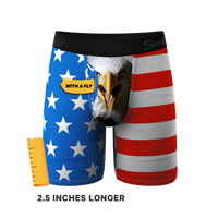 The Mascot | American Flag Long Leg Ball Hammock® Pouch Underwear With Fly Product Image