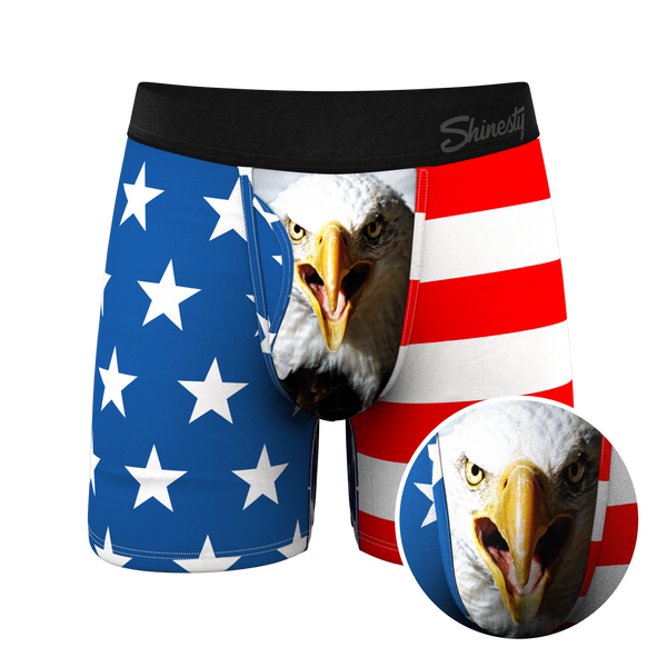 The Mascot | USA Eagle Ball Hammock® boxer briefs with eagle face detail.