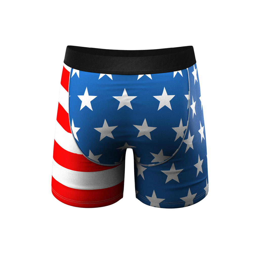 The Mascot | USA Eagle Ball Hammock® boxer shorts with stars and stripes.