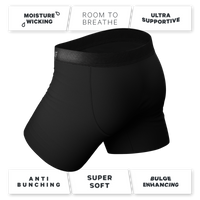 Midnight Rider Ball Hammock® Boxer Brief 5 Pack, close-up of logo and text on ultra-soft men's underwear.