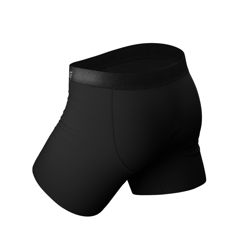Close-up of Midnight Rider Ball Hammock® Pouch Underwear. Ultra-soft MicroModal fabric for ultimate comfort.