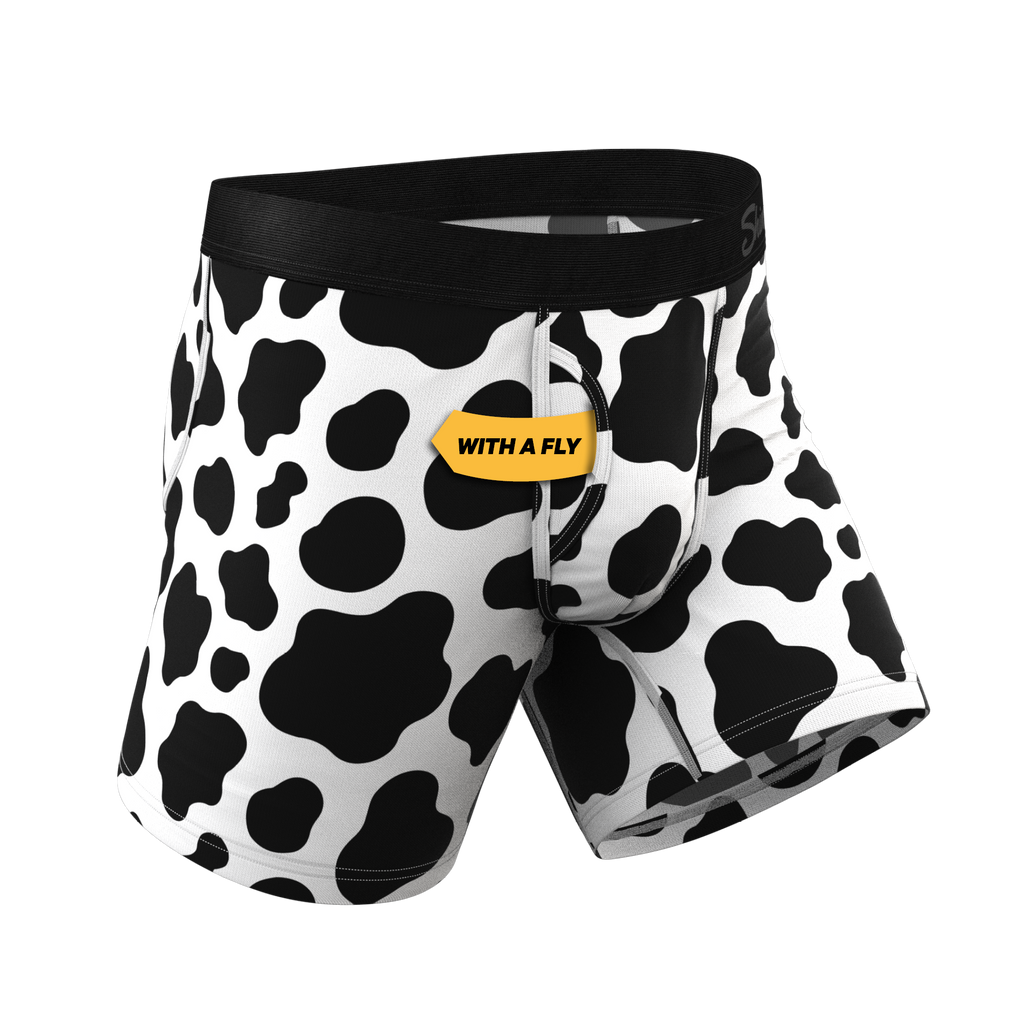 The Milk Me | Cow Print Ball Hammock® Pouch Underwear With Fly