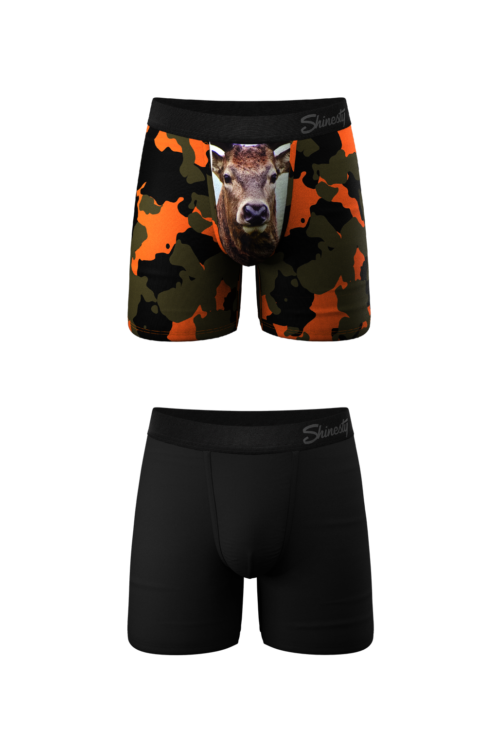 Boxer briefs with unique animal faces, part of My Name is Buck | Ball Hammock® 2 Pack.