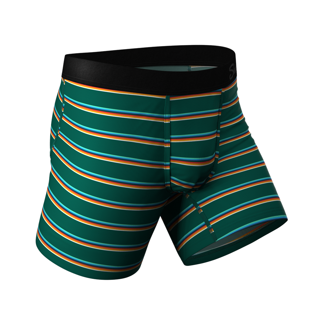 Retro striped boxer briefs with Ball Hammock® pouch.