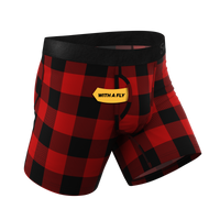 The Red & Black Lumberjack | Buffalo Check Ball Hammock® Pouch Underwear With Fly Product Image