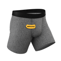 The Seattle Skyline | Black Marble Heather Ball Hammock® Pouch Underwear With Fly