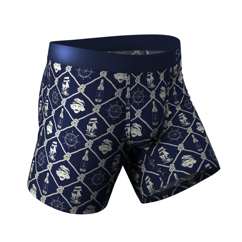 A pair of Ball Hammock® pouch underwear with a Margaritaville® theme, perfect for a sailboat adventure.