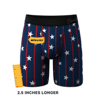The Stars & Stripes | USA Long Leg Ball Hammock® Pouch Underwear With Fly Product Image
