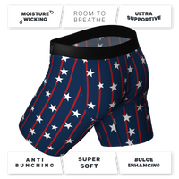 The Stars & Stripes | USA Long Leg Ball Hammock® Pouch Underwear With Fly Product Image