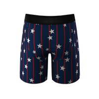 The Stars & Stripes | USA Long Leg Ball Hammock® Pouch Underwear With Fly Product Image