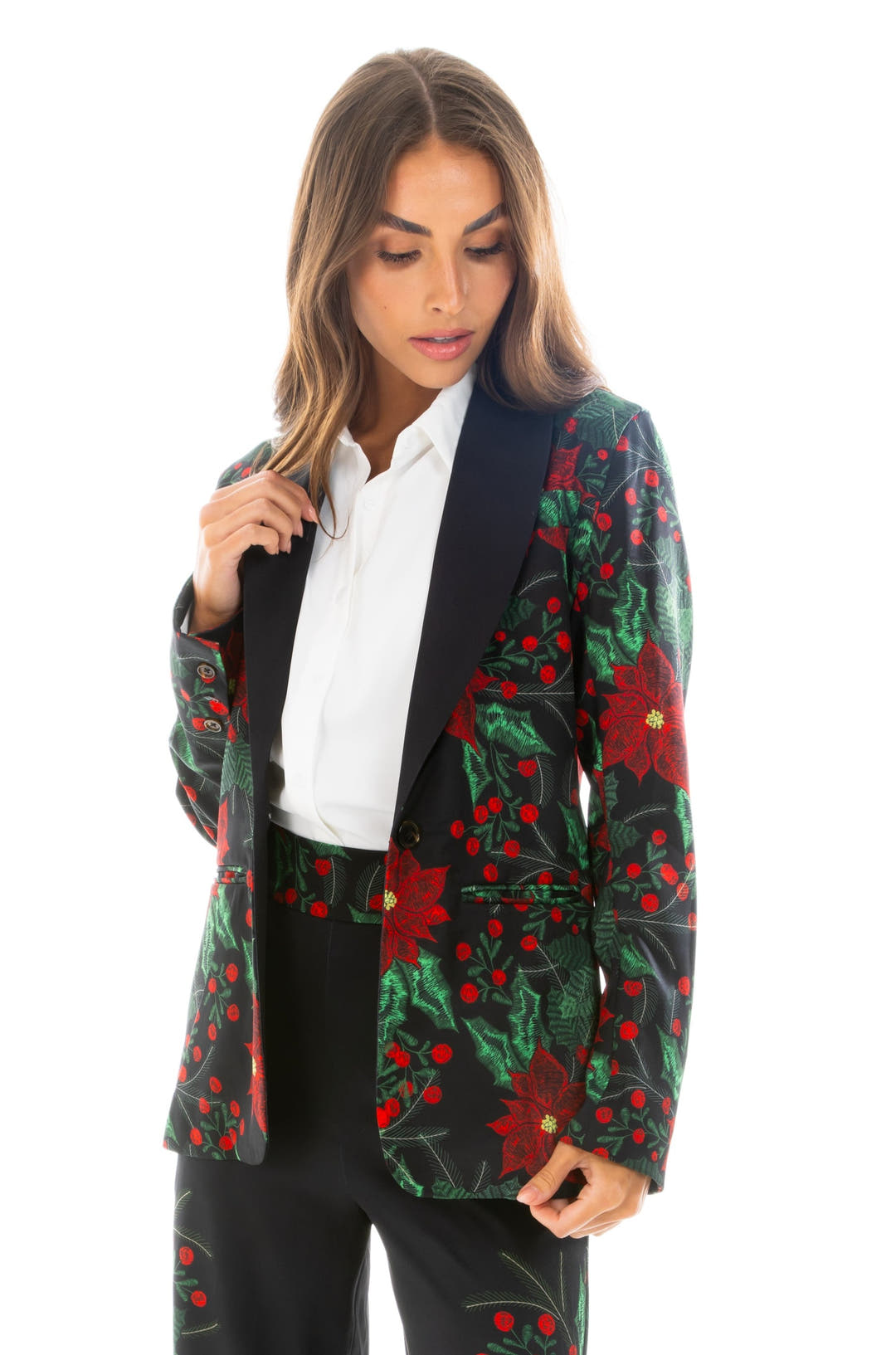 Poinsettia Women's Christmas Women's Suit The Centerpiece