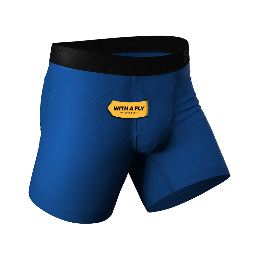 Boxer briefs with Ball Hammock® pouch, mesh gusset, and cooling technology.