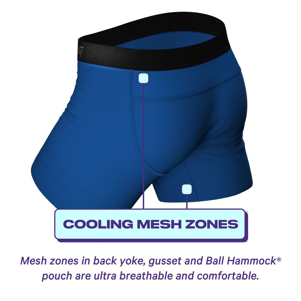A close-up of cooling Ball Hammock® pouch underwear from The Hurricane 3 pack.