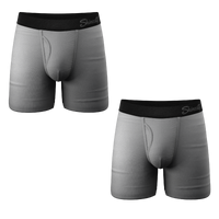 Grey Ball Hammock® Pouch Underwear With Fly 5 Pack alt: Men's ultra-soft boxer briefs pack with innovative pouch design.