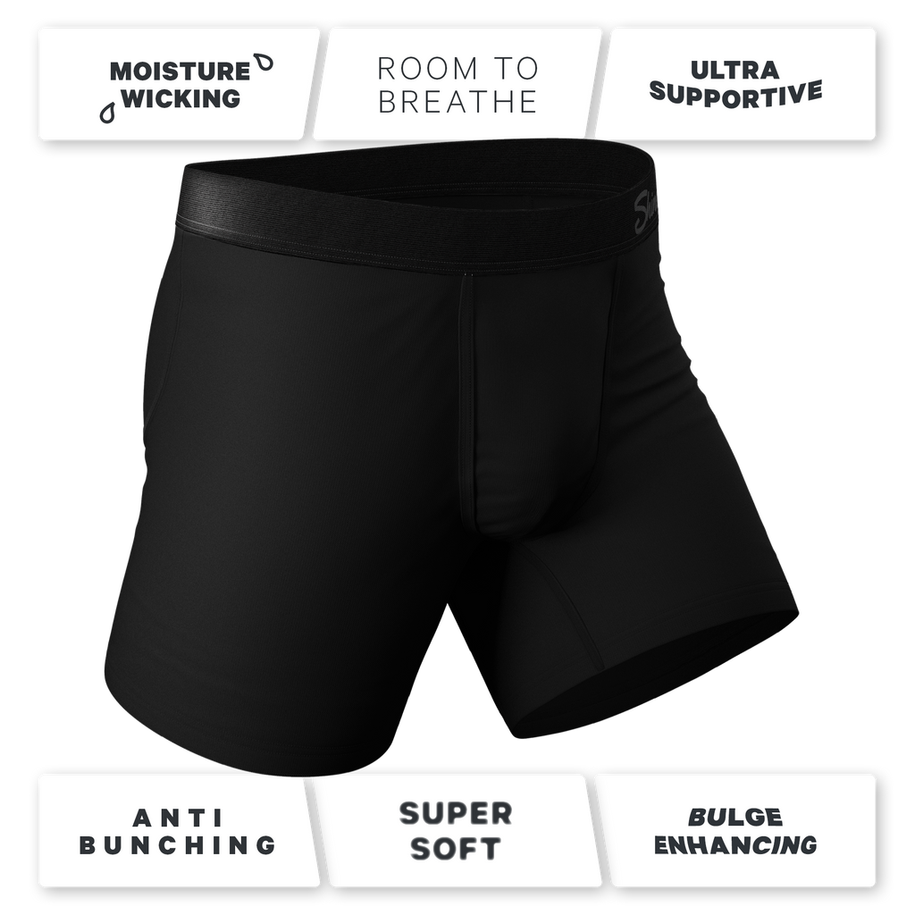 Black Ball Hammock® Pouch Underwear 3 Pack logo on underpants.