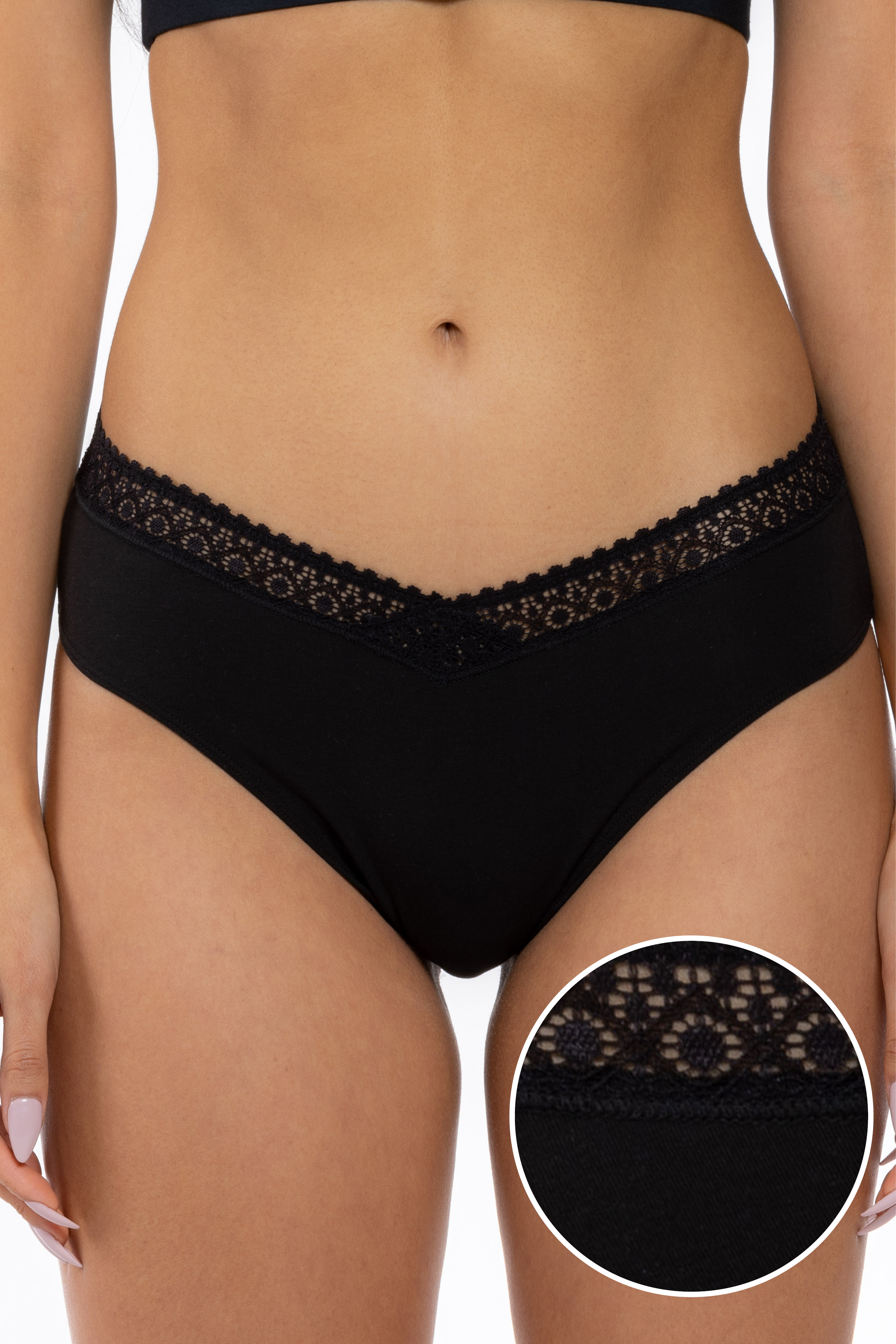 The Threat Level Midnight | Black Lace Trim Cheeky Panty