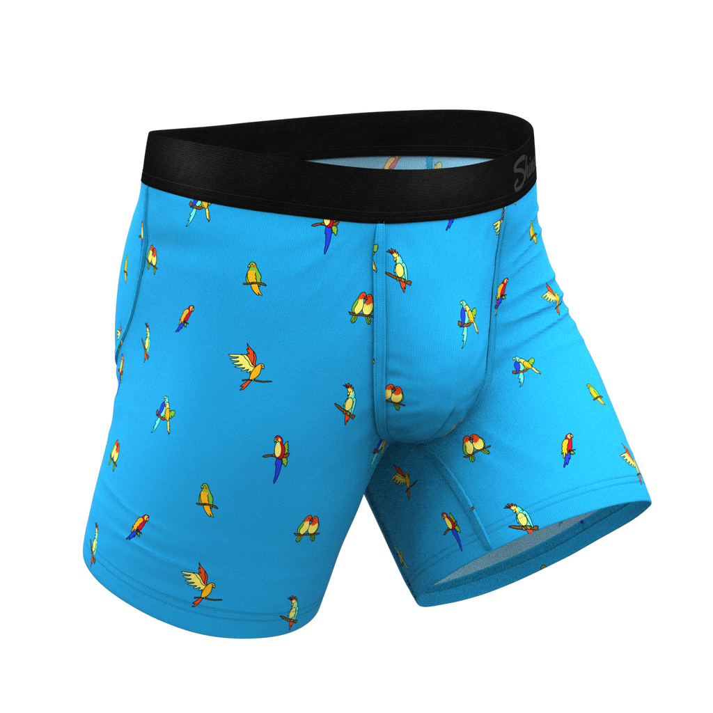 Love birds pouch underwear fitted shorts