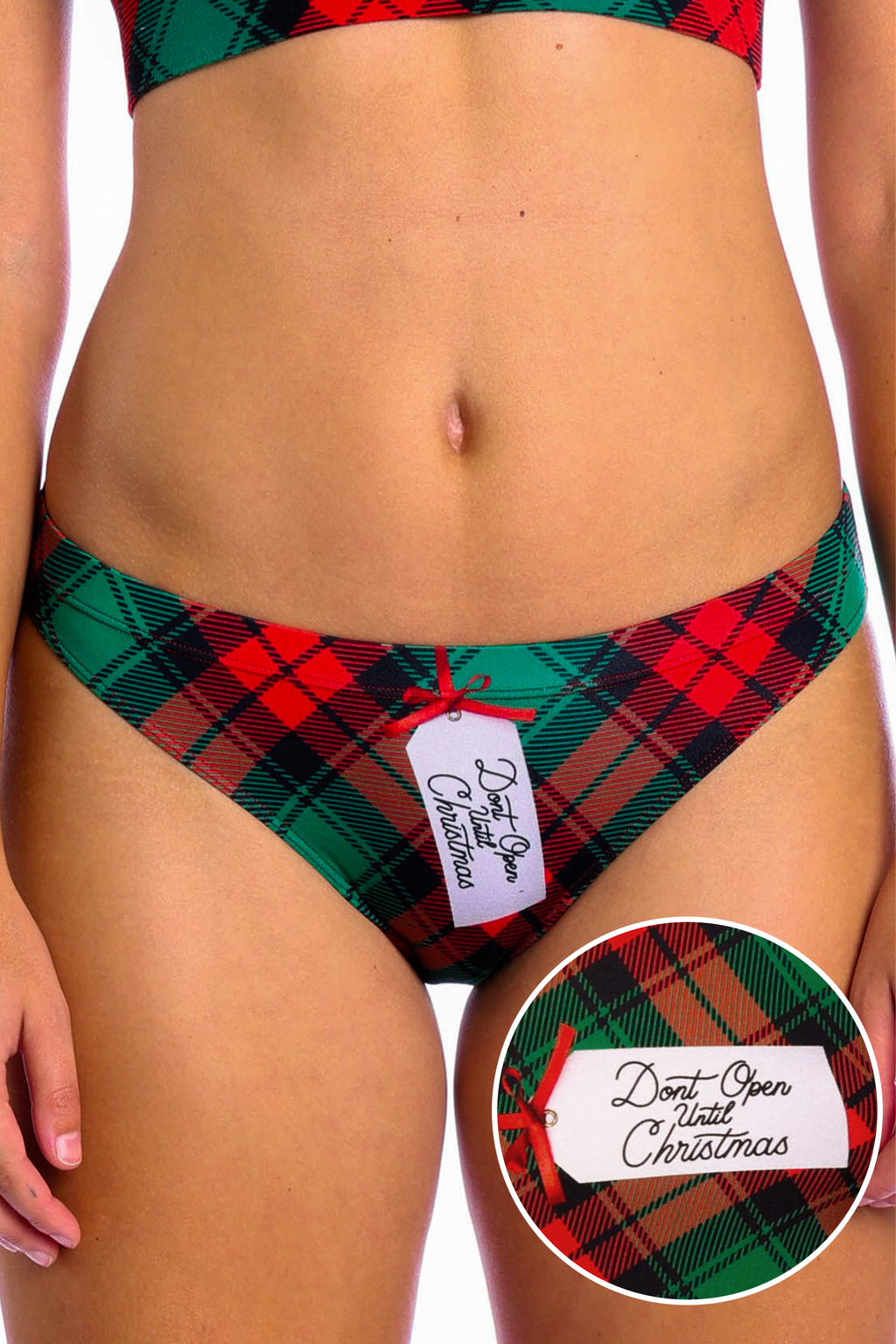 A woman wearing Under the Mantel Christmas Gift Modal Bikini Underwear.