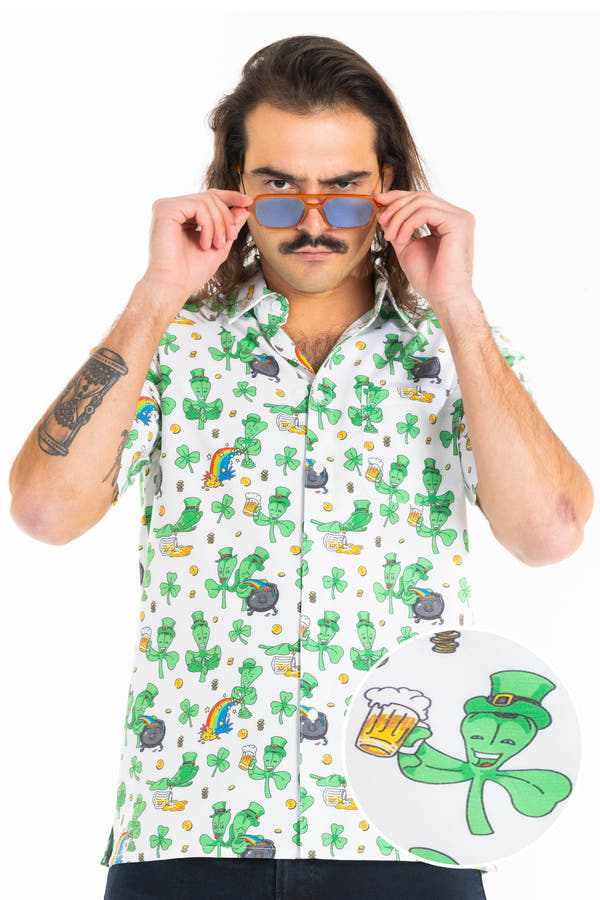 The 3 Leafs To The Wind | St Patricks Day Clovers Hawaiian Shirt