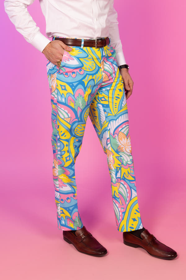 Abstract Paisley Men's Suit Pants | The April Showers