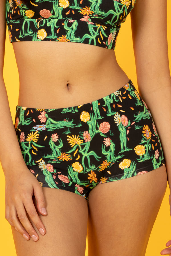 The Garden Of Breedin | Flower Print Modal Boyshort Underwear Product Image