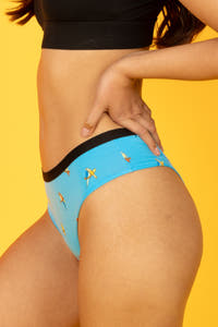 A cheeky underwear featuring a playful parrot design, embodying Shinesty's outlandish style. The Tweet Yourself | Parrot Cheeky Underwear captures whimsy with a bird motif.