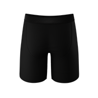 black long leg ball hammock boxers with fly