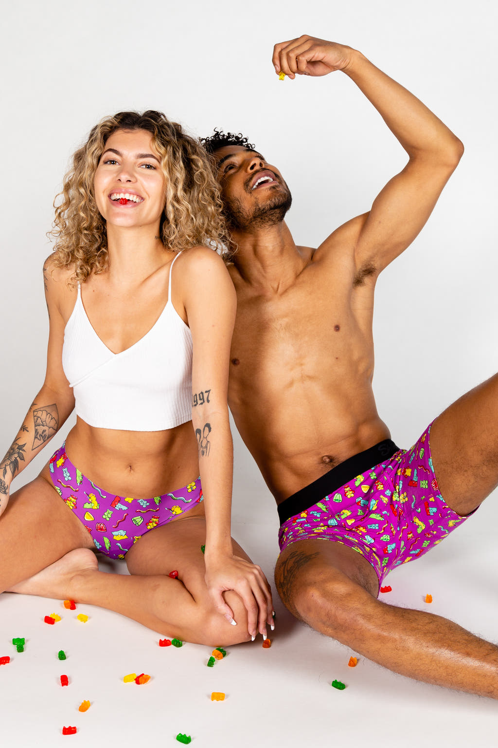 couple pink naughty bears underwear