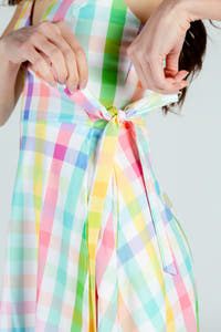pastel strappy wrap dress