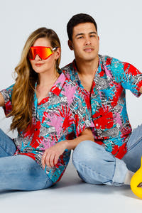 Matching men's and women's hawaiian