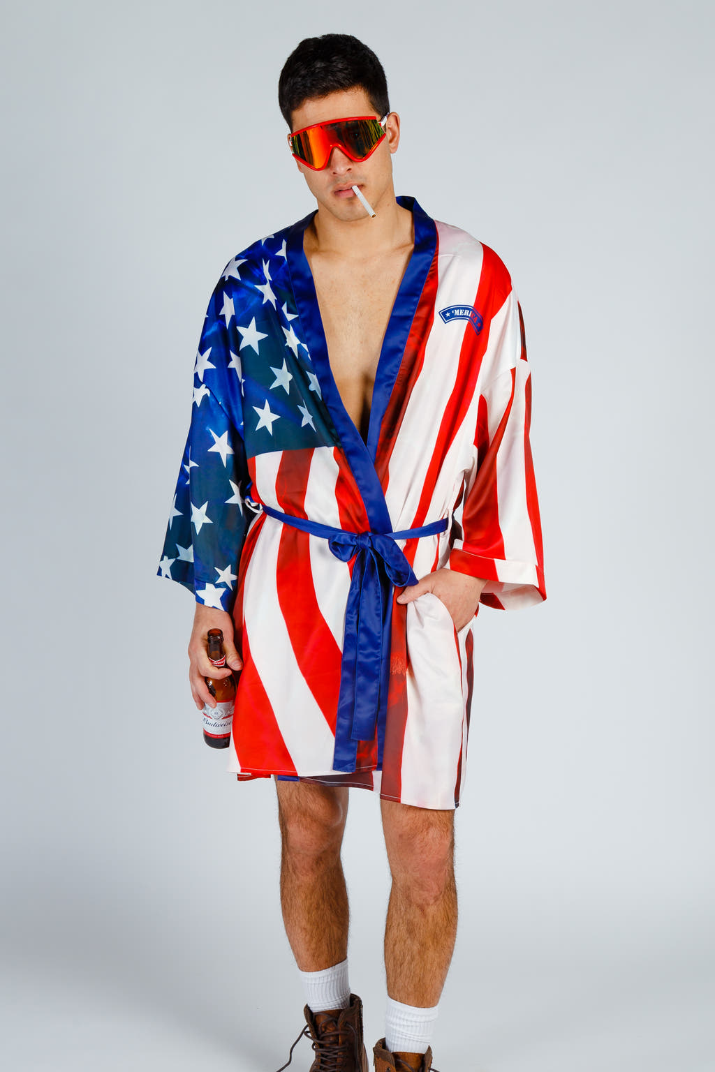 american flag bald eagle kimono robe