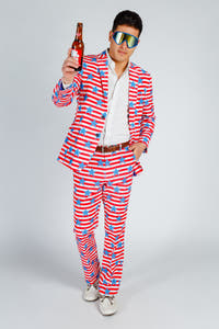 red white and blue party suit