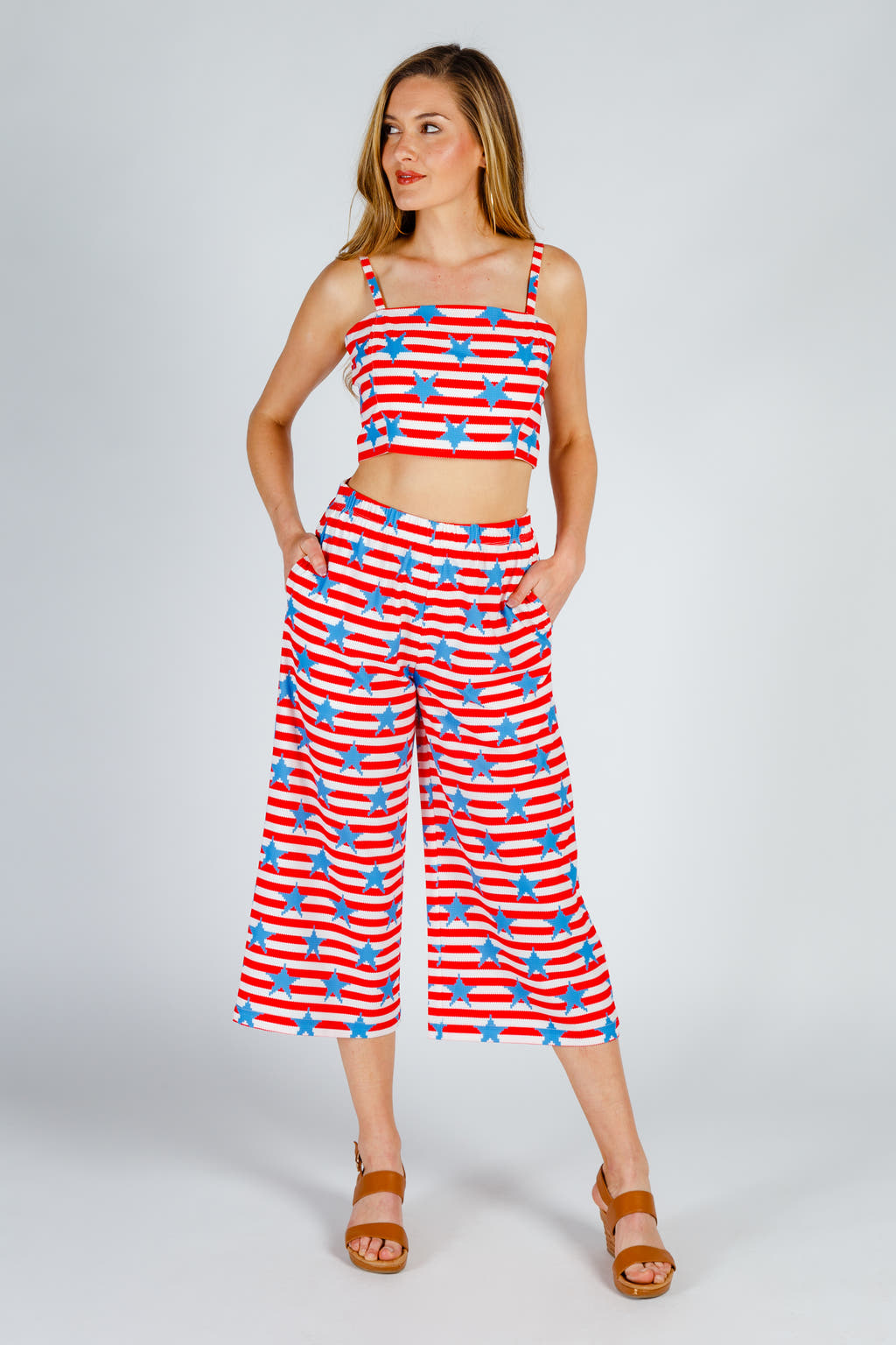 Women's usa crop set