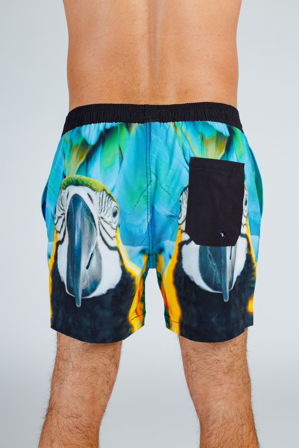  Blue Tropical Bird Swim Trunks