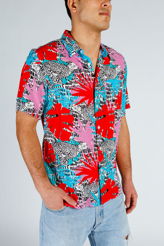 Men's Neon Cheetah Hawaiian | The Slow Cheetah