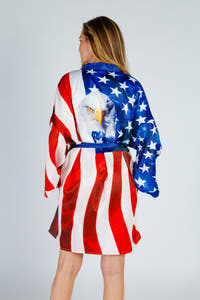 womens bald eagle american flag kimono