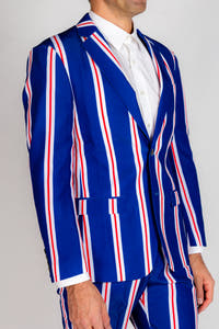 blue striped blazer