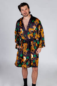 tiger print kimono robe