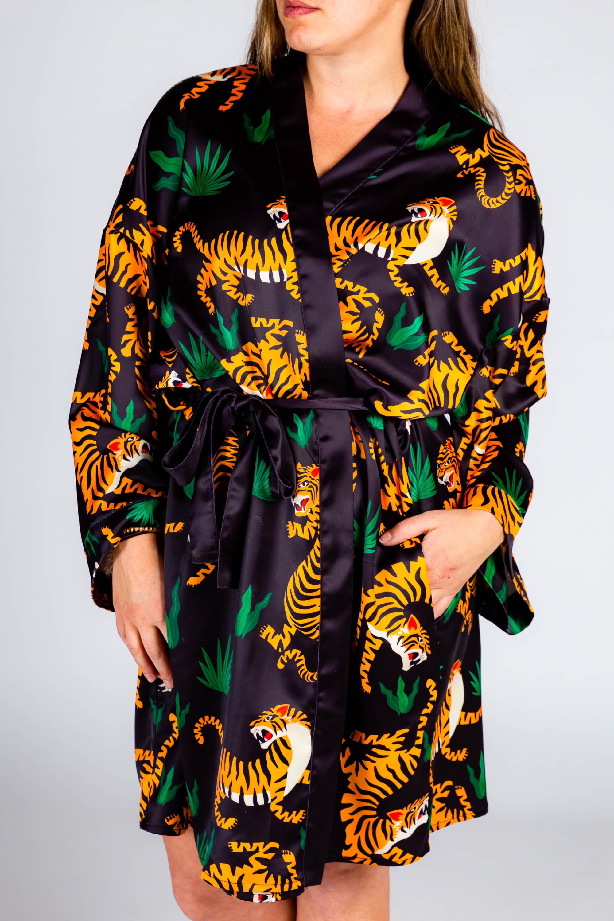 The | Kimono Tamer Tiger Satin Print