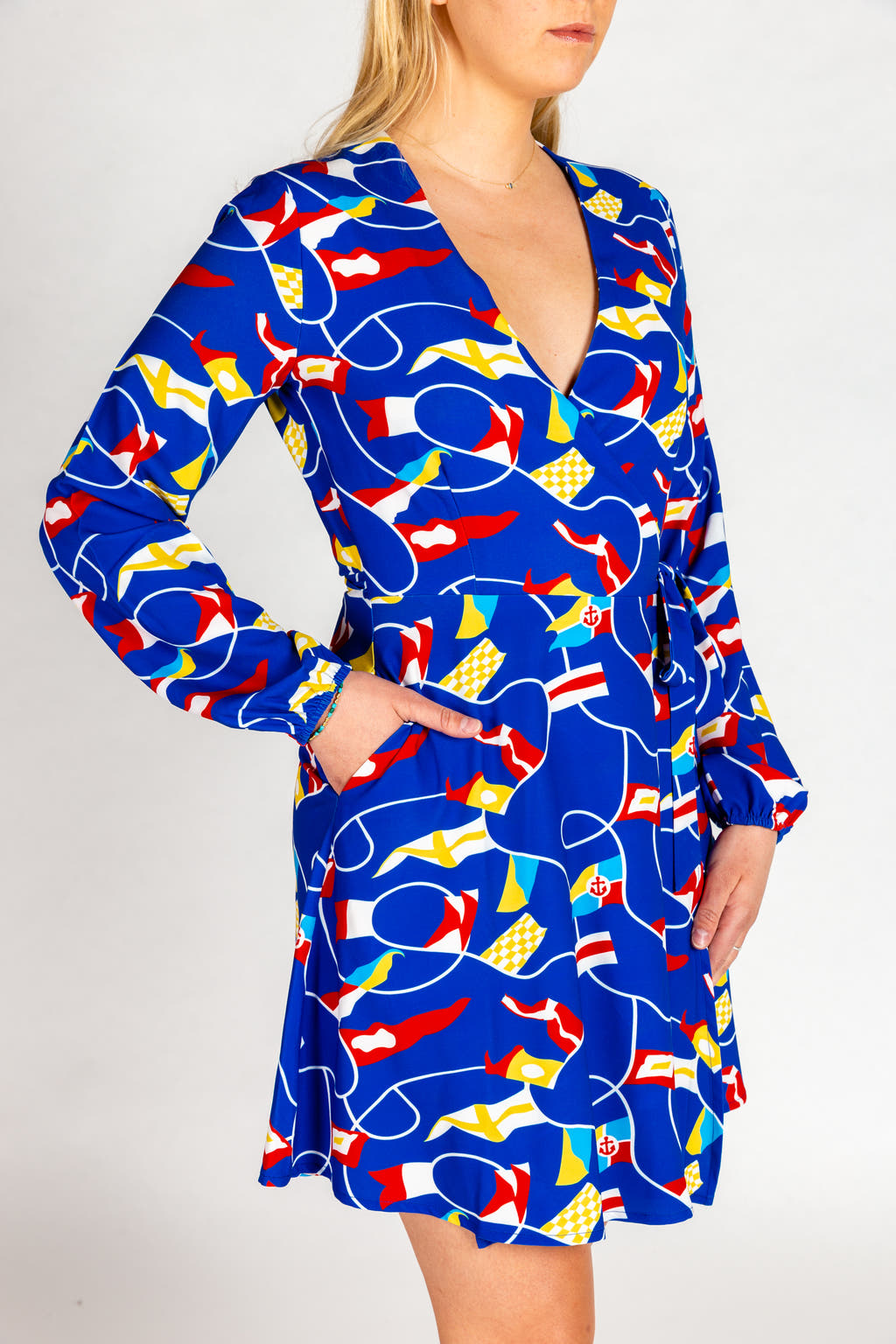 nautical womens wrap dress