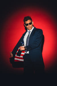 Men's suit printed with american flag