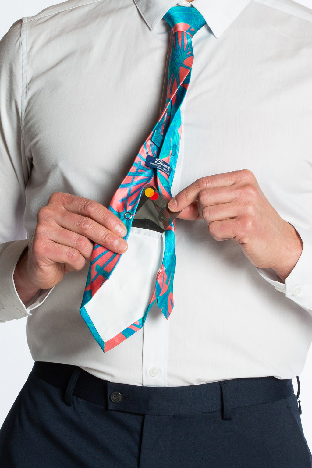 Pastel tropical pocket tie