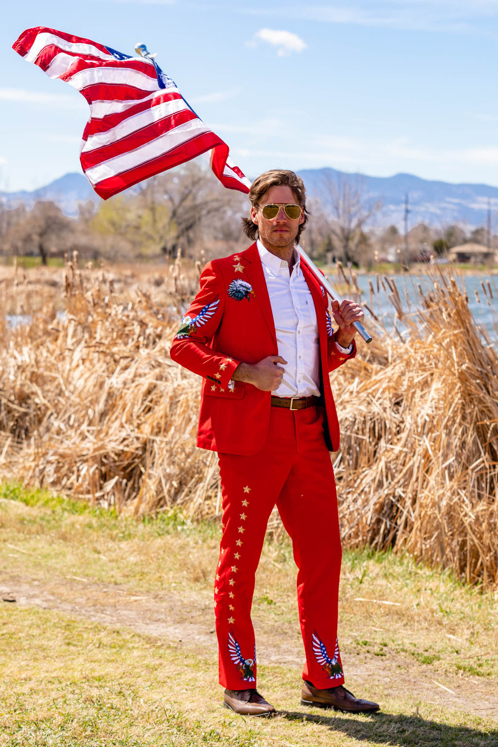 red western style usa suit