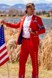 The Sunday Best | Western Style Red USA Suit