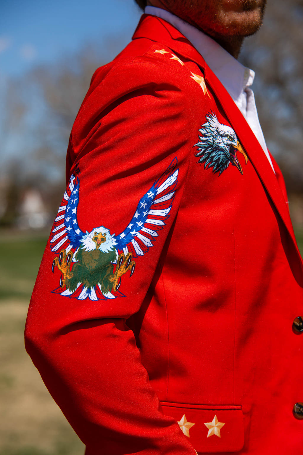 red usa suit for men