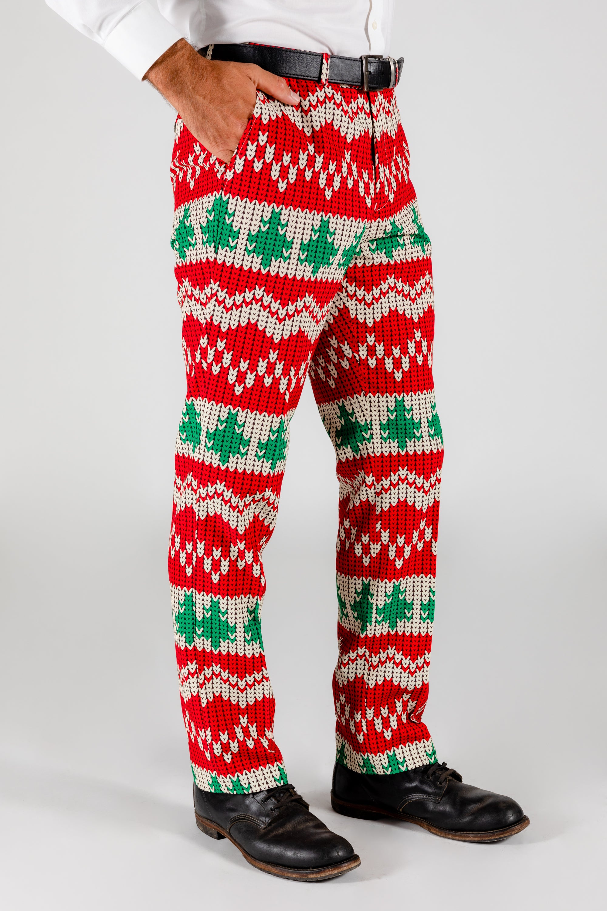 Knit Print Christmas Suit Pants | The Red Ryder