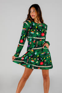 womens christmas tree skater dress