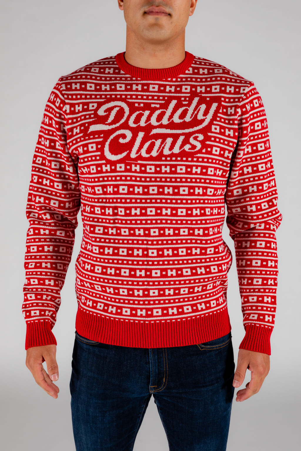 daddy claus red holiday sweater