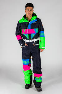 retro black ski suit for men