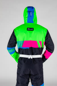 retro ski suit with hood